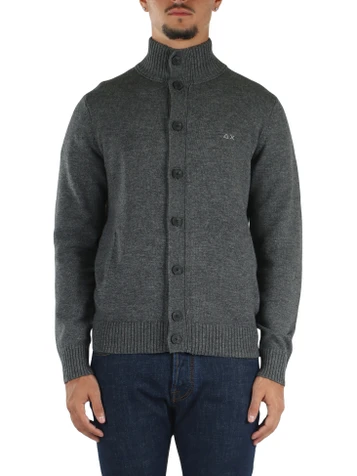 GRIGIO | Cardigan in misto lana merino e cashmere