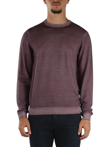 VIOLA | Maglia girocollo in lana merino effetto vintage