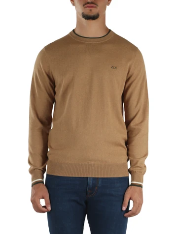 CAMMELLO | Maglia girocollo in lana merino e cotone