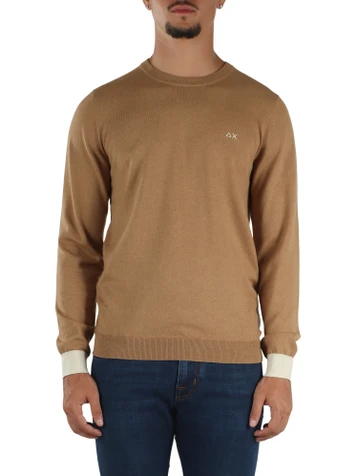 CAMMELLO | Maglia in lana merino e cotone con inserti a contrasto