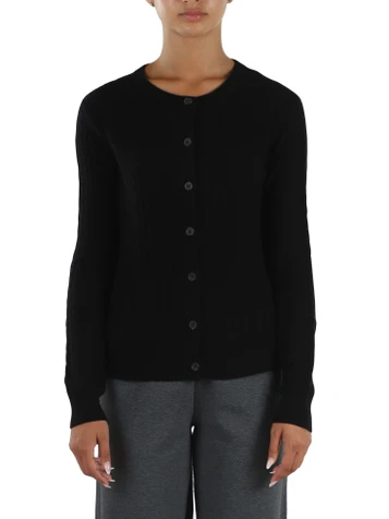 NERO | Cardigan a trecce in lana merino e cashmere
