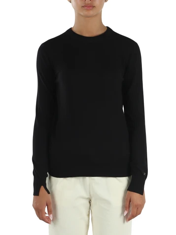 NERO | Maglia girocollo in lana merino e cotone