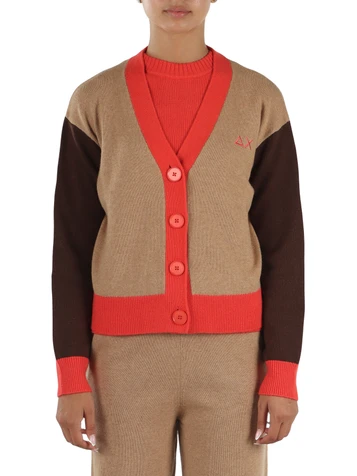 CAMMELLO | ardigan color block in misto lana merino e cashmere