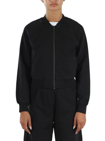 NERO | Felpa con zip in cotone garzato