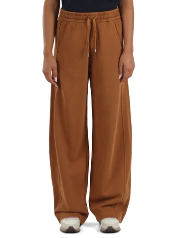 MARRONE CHIARO | Pantaloni sportivi balloon in cotone garzato