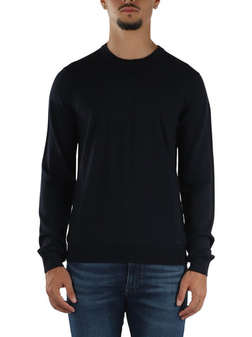 BLU SCURO | Maglia girocollo in lana vergine