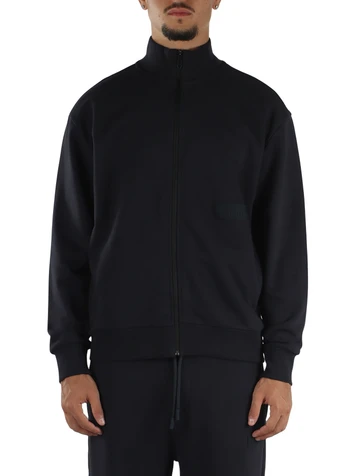 BLU SCURO | Felpa con zip in misto cotone