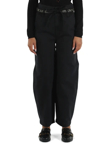 NERO | Pantalone jeans balloon con cintura