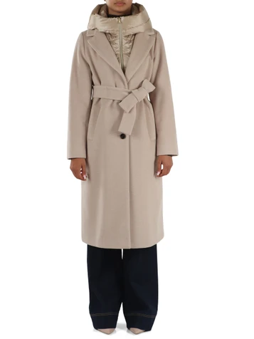 BEIGE | Cappotto imbottito in panno soft DESIDERIO