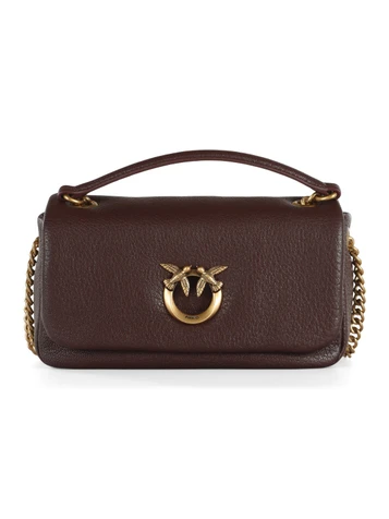 MARRONE | Borsa in pelle CLICK SOFT HORIZONTAL CHAIN MN.