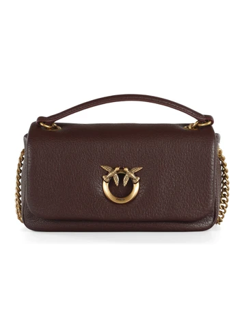 MARRONE | Borsa in pelle CLICK SOFT HORIZONTAL CHAIN MN.