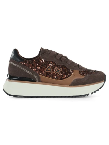 MARRONE | Sneakers in pelle ed ecopelle BIG ALLY SEQUIN