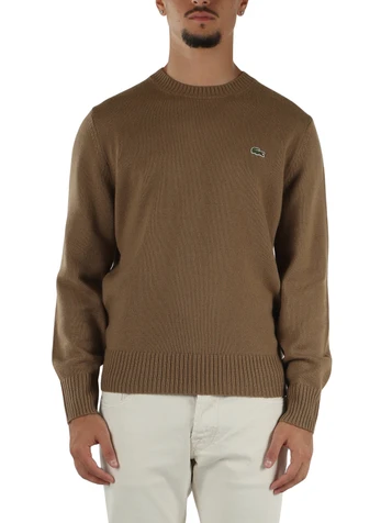 MARRONE CHIARO | Maglia girocollo in lana Classic Fit