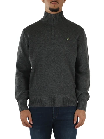 GRIGIO | Maglia collo a zip classic fit in lana