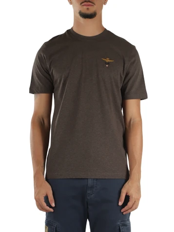 MARRONE | T-shirt in cotone con ricamo logo