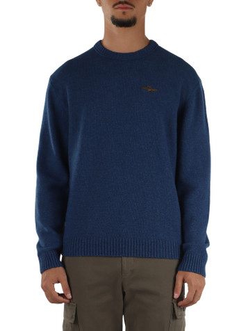 BLU | Maglia girocollo in misto lana
