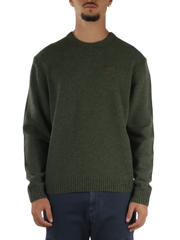 VERDE | Maglia girocollo in misto lana