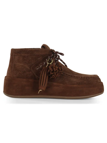 MARRONE | Stringata in suede LOLA01