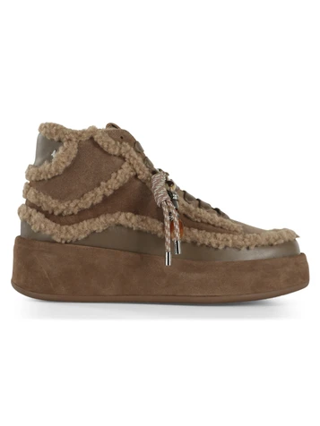 TORTORA | Stivaletti stringati in suede ed ecopelliccia LOLITA04