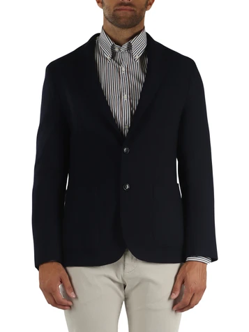BLU SCURO | Giacca slim fit misto lana vergine