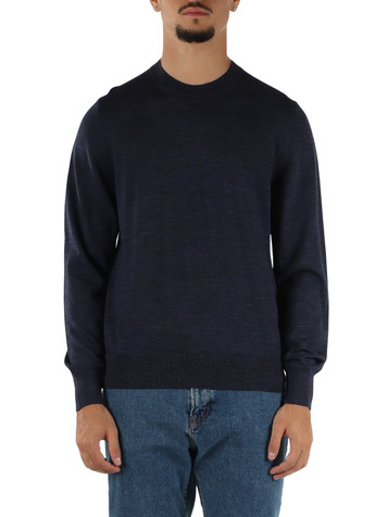 BLU | Maglia girocollo in lana vergine merino extrafine