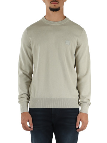 BEIGE | Maglia girocollo in cotone e cashmere