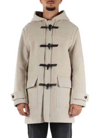 BEIGE | Cappotto montgomery in lana vergine e cashmere