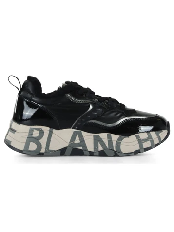 NERO | Sneakers in vernice e nylon laminato CLUB105 FUR