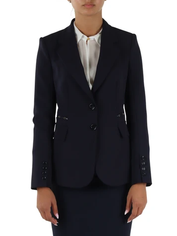 BLU SCURO | Giacca Essentials in doppio crepe stretch