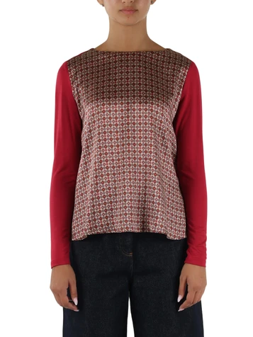 CICLAMINO | Blusa in seta e viscosa stretch
