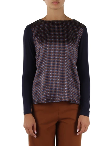 BLU | Blusa in seta e viscosa stretch