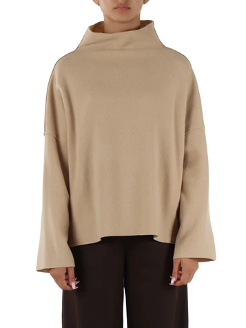 BEIGE | Maglia oversize in misto lana vergine