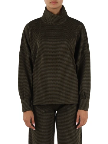 VERDE | Maglia in misto viscosa con collo alto