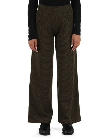 VERDE | Pantalone gamba larga in misto viscosa