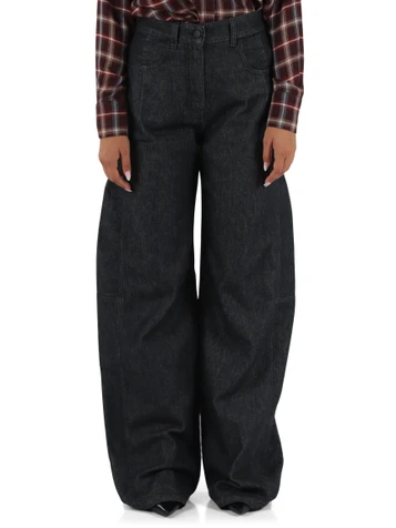 GRIGIO SCURO | Pantalone jeans balloon quattro tasche