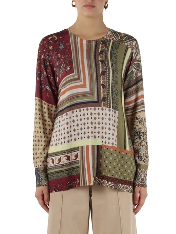 MULTICOLOR | Maglia in misto viscosa con stampa all over