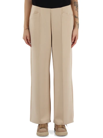 BEIGE | Pantaloni sportivi in scuba di misto modal