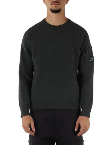 GRIGIO SCURO | Maglia girocollo in misto lana Global Recycled Standard