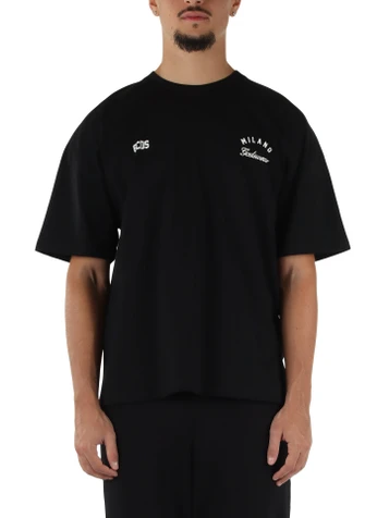 NERO | T-shirt in cotone con stampa logo