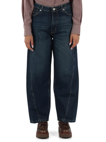 BLAU | Barrel Fit Jeans mit fünf Taschen