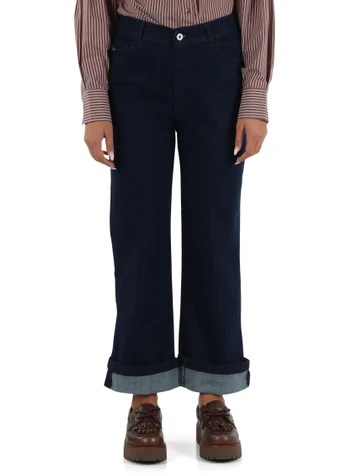 BLU SCURO | Pantalone jeans cinque tasche con cimosa