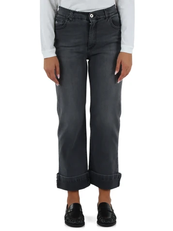 GRIGIO | Pantalone jeans cinque tasche cimosato taglio dritto