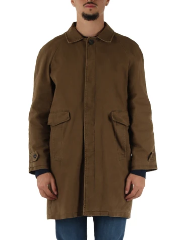 fango | Trench in canvas di cotone stone washed