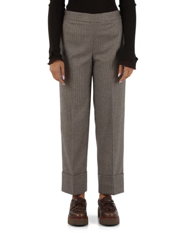 MARRONE | Pantalone in misto viscosa