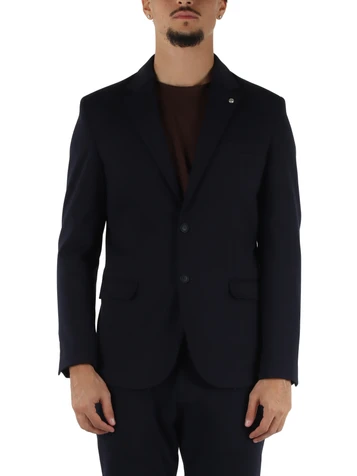 BLU SCURO | Giacca monopetto BRAINV in misto viscosa