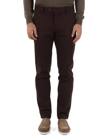 MARRONE | Pantalone BRAINVPAN slim fit in misto viscosa