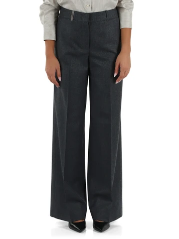 GRAU | Palazzo-Hose aus reiner Schurwolle