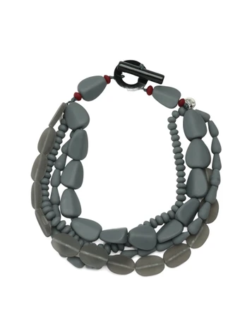 GRIGIO | Collana multifilo in resina