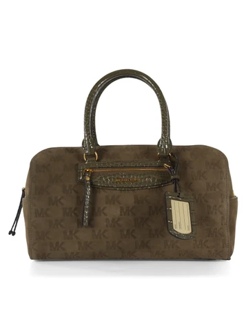 VERDE MILITARE | Borsa a mano in suede JET SET TRAVEL Medium