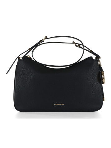 SCHWARZ | NOLITA Medium Schultertasche aus genarbtem Leder